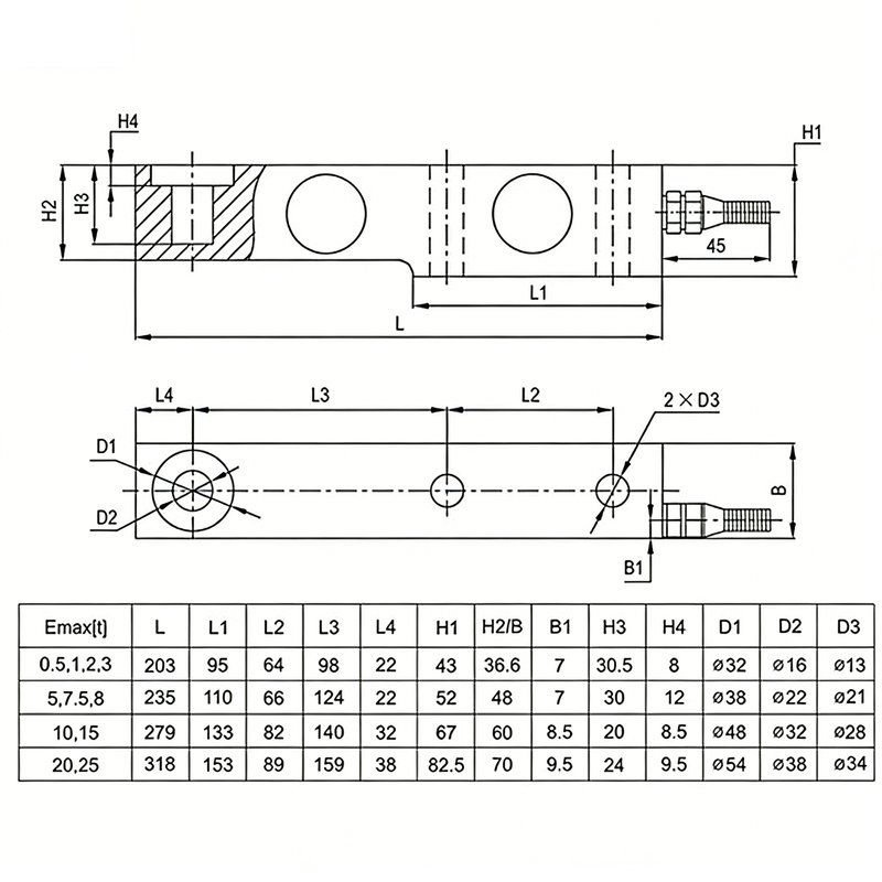 MLC801-SBA Shear Beam Load Cell MLC801-SBA Shear Beam Load Cell