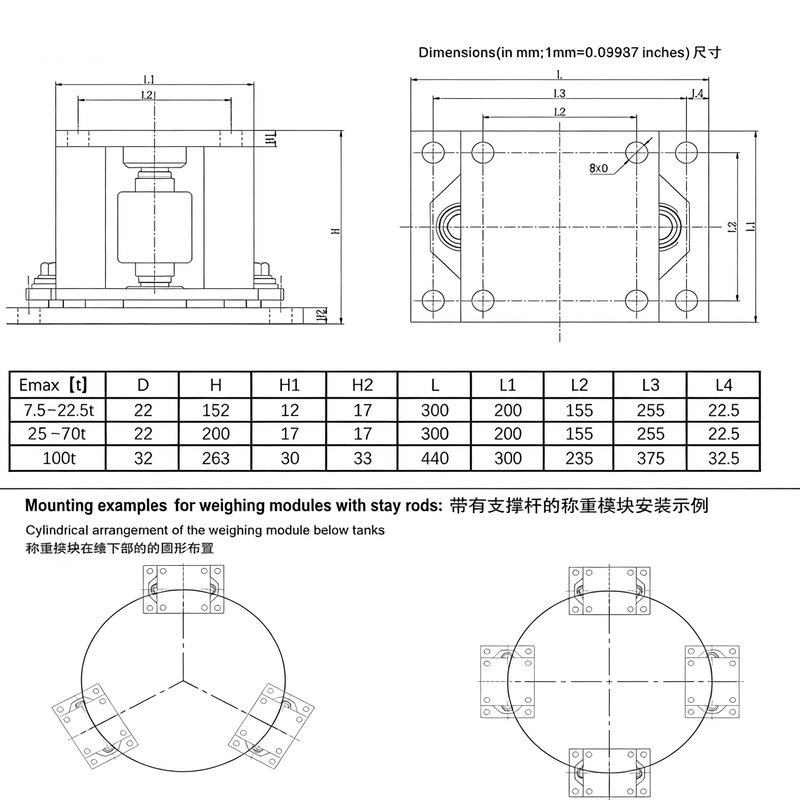 MLC405CTD truck scale electronic weighbridge column load cell 50t MLC405CTD truck scale electronic weighbridge column load cell 50t