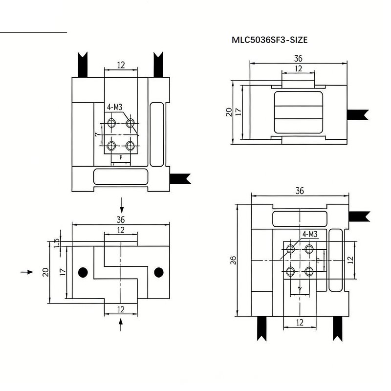 MLC5036F3 Rectangular Three-component Force Sensor FxFyFzMz MLC5036F3 Rectangular Three-component Force Sensor FxFyFzMz